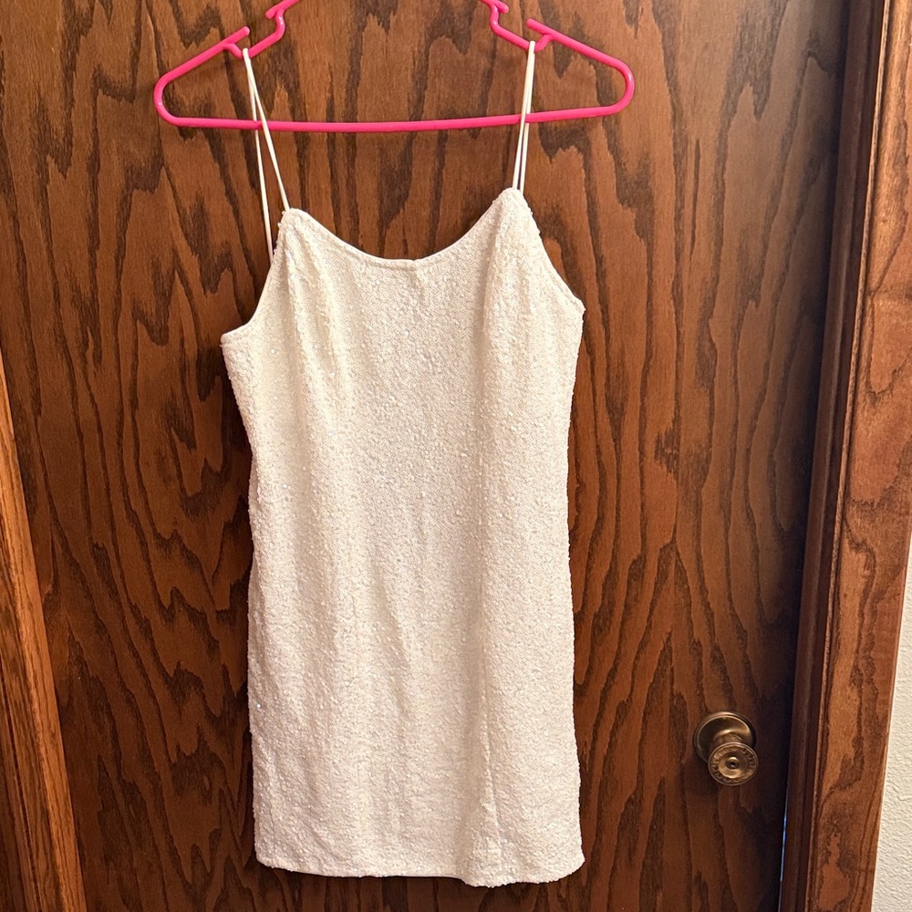 White sequin dress